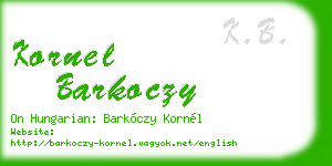 kornel barkoczy business card