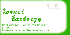 kornel barkoczy business card